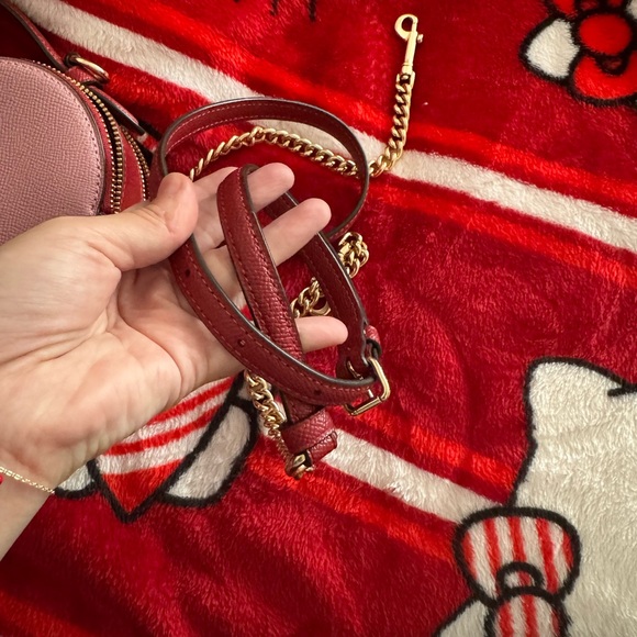 Coach Heart-Shaped Pink Crossbody Bag with Gold Accents - Picture 8 of 10